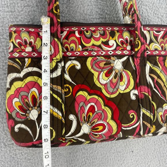Vera Bradley Handbag Beaded Shoulder Bag Purse Boho Colorful Festive Brown Pink - Picture 8 of 15